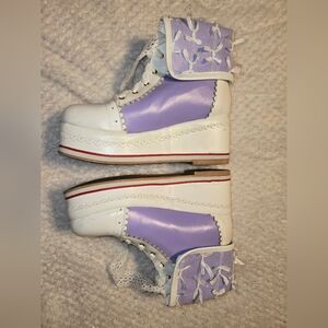 Kawaii Purple And White Platform Shoes